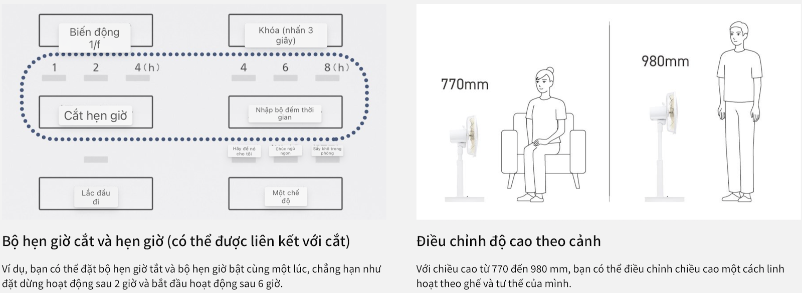 Quạt điện động cơ DC biến tần PANASONIC F-C339B-W gió êm, gió mạnh 22W, gió tự nhiên 9 cánh