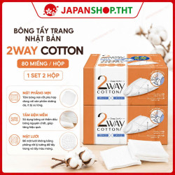 Bông Tẩy Trang Nhật Bản 2Way Cotton Cotton Labo 80 Miếng/Hộp – Set 2 Hộp
