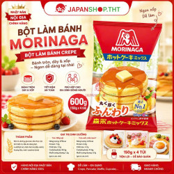 Bột Làm Bánh Crepe Morinaga 600g (150g x 4 Túi) Nhật Bản | Bánh Bông Lan