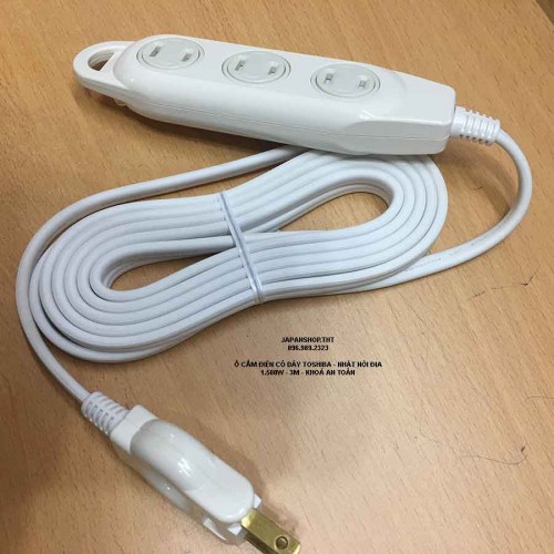 DÂY Ổ CẮM NHẬT NỘI ĐỊA TOSHIBA - CÓ KHOÁ AN TOÀN 