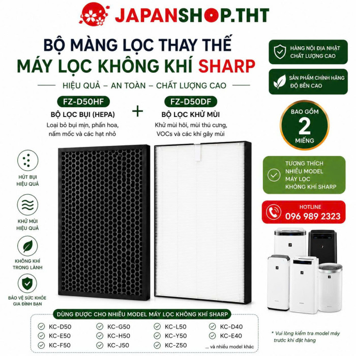 Bộ Màng Lọc Thay Thế Máy Lọc Không Khí Sharp Chính Hãng Nhật Bản