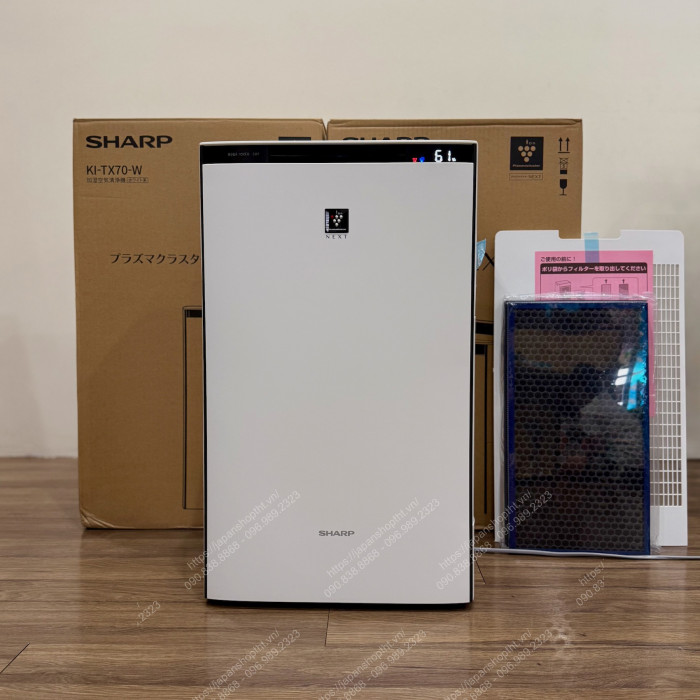Máy Lọc Không Khí Bù Ẩm Cao Cấp SHARP KI-TX70-W Nội Địa Nhật | Phím cảm ứng | japanshopTHT