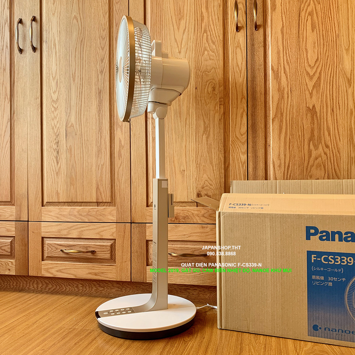 Quạt điện Panasonic F-CS339-N cảm biến độ ẩm và nhiệt độ, ION