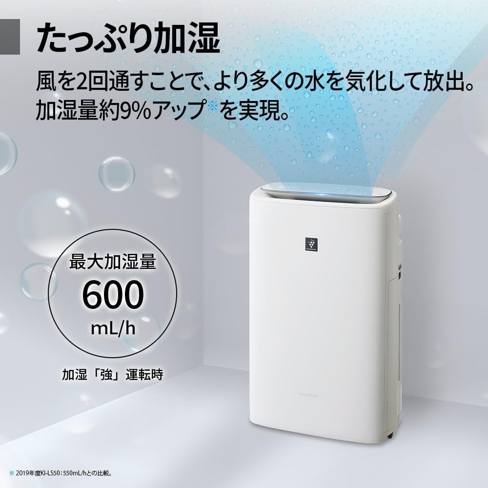 MÁY LỌC KHÔNG KHÍ BÙ ẨM CAO CẤP SHARP KI-TS50-W | Phím cảm ứng | japanshopTHT