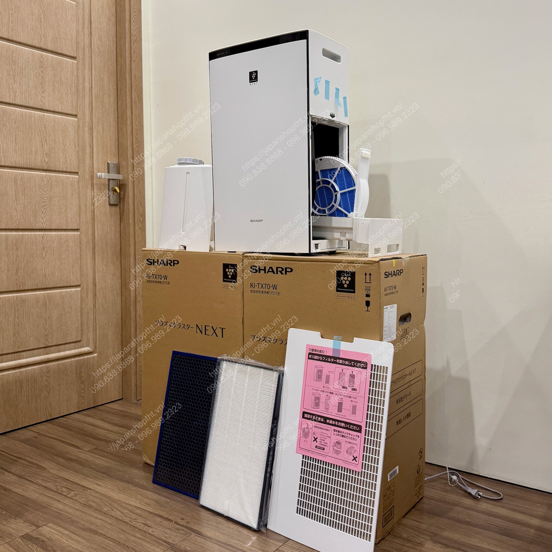 Máy Lọc Không Khí Bù Ẩm Cao Cấp SHARP KI-TX70-W Nội Địa Nhật | Phím cảm ứng | japanshopTHT
